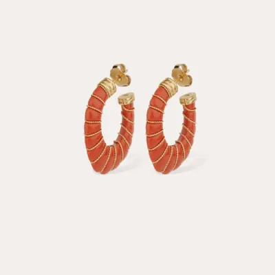 Boucles d'oreilles Cyclade Corail