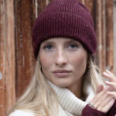 Bonnet Bordeaux chiné