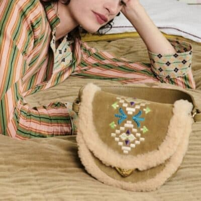 Sac Big Victoria  Croûte et peau lainée