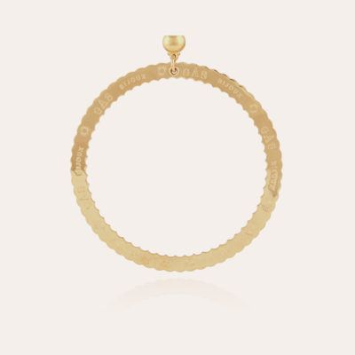 Boucles d'oreilles Bolduc grand modèle dorées – Image 2