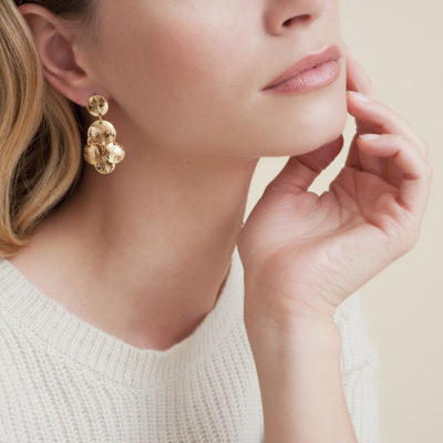 Boucles d'oreilles Sequin Diva dorées – Image 3