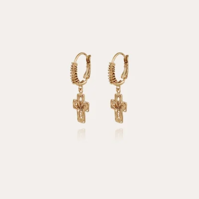 Boucles d'oreilles Tao Croix Yuca dorées