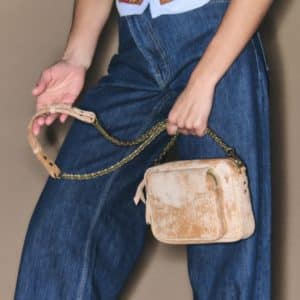 Sac Charly  Cuir Sable Blanc