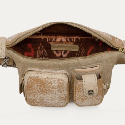 Sac Banane Romeo  Cuir Sable Blanc – Image 3