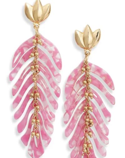 Boucles d'oreilles Cavallo acétate dorées - rose