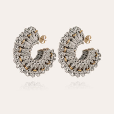 Boucles d'oreilles Crocus raphia dorées