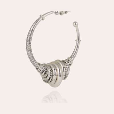 Boucles d'oreilles créoles Maranzana argentées – Image 2