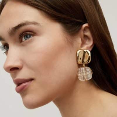 Boucles d'oreilles Rainbow Square dorées
