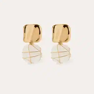 Boucles d'oreilles Rainbow Square dorées