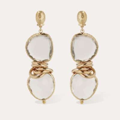 Boucles d'oreilles Sirena dorées - Cristal