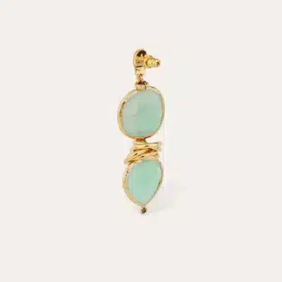 Boucles d'oreilles Sirena dorées - Amazonite – Image 2