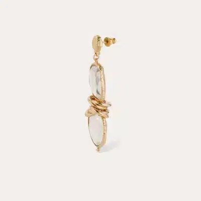 Boucles d'oreilles Sirena dorées - Cristal – Image 2