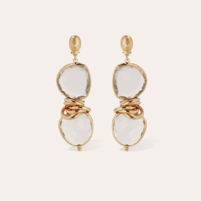 Boucles d'oreilles Sirena dorées - Cristal