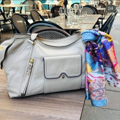 Sac Juno  Cuir Nappa Gypse