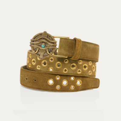 Ceinture Oudjat Veau Velours Olive