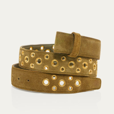 Ceinture Oudjat Veau Velours Olive – Image 2