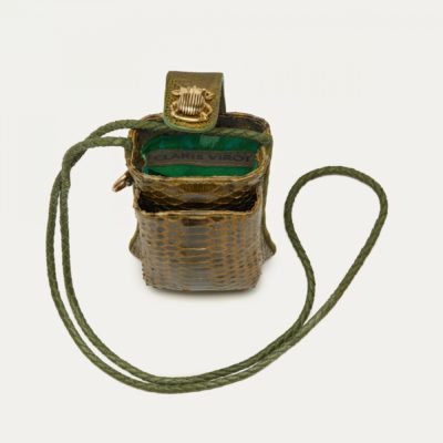 Etui Double Marcus  Python et Cuir Suédé kaki – Image 3