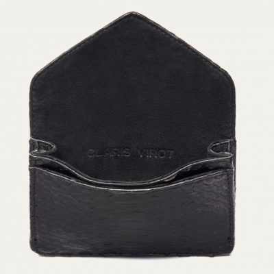 Portefeuille Alex  Python noir metallerie argent – Image 3