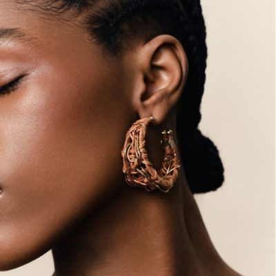 Boucles d'oreilles Bakoly petit modèle osier dorées