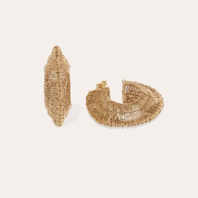 Boucles d'oreilles créoles Crocus Filea dorées – Image 3