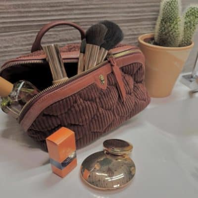 Trousse Charlotte  Velours Brique Matelassé