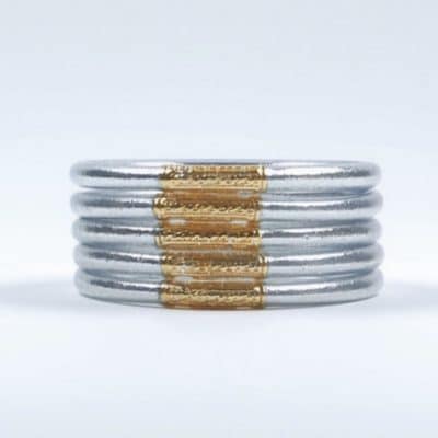 Bracelet bouddhiste silver et mantra gold
