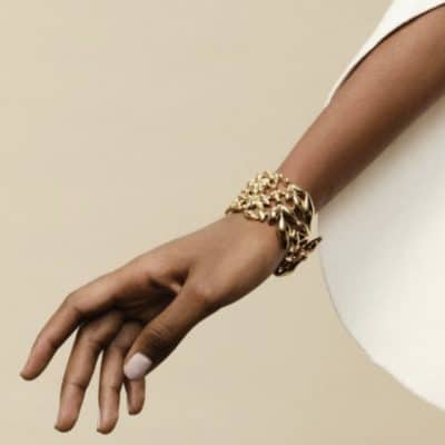 Bracelet Olea manchette doré
