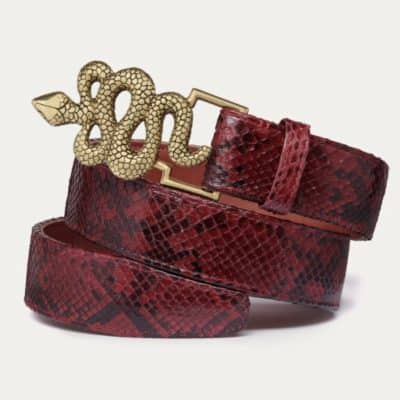 Ceintures Serpent  Python Bordeaux – Image 2