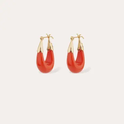 Boucles d'oreilles Ecume dorées Corail