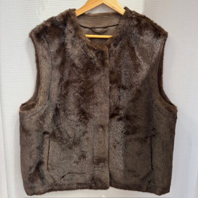 Gilet fourrure marron