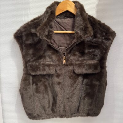 Gilet court marron – Image 3