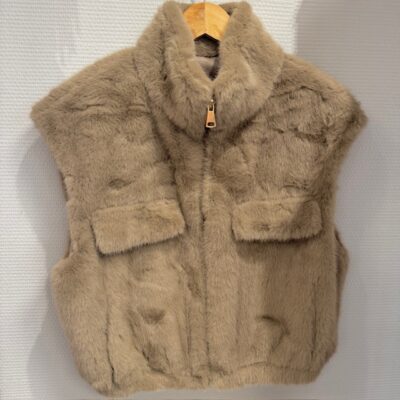 Gilet court taupe
