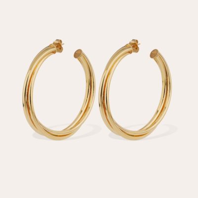 Boucles d'oreilles créoles Atik grand modèle dorées