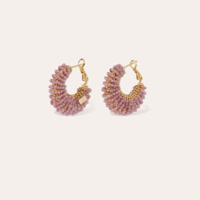 Boucles d'oreilles Izzia petit modèle dorées - Pierres fines