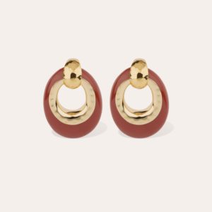 Boucles d'oreilles Selva acétate - Ocre rouge