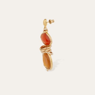 Boucles d'oreilles Sirena dorées - Cornaline & Citrine – Image 2