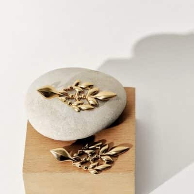 Boucles d'oreilles Olea dorées