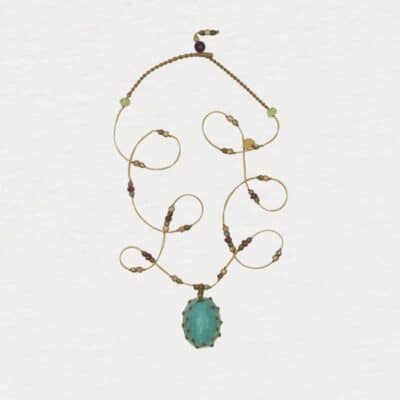 Collier Court Tibétain Amazonite
