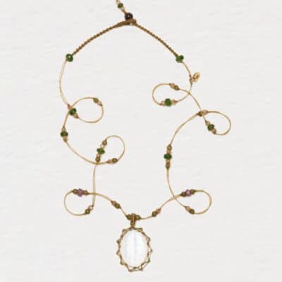 Collier Court Tibétain Quartz Crystal