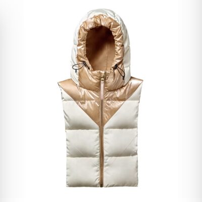 Capuche doudoune crème, champagne et beige