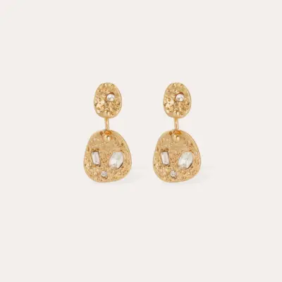 Boucles d'oreilles Eclipse strass petit modèle dorées