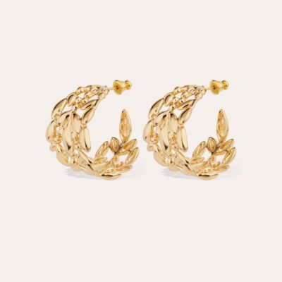 Boucles d'oreilles Olea créole petit modèle dorées