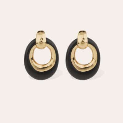 Boucles d'oreilles Selva acétate - Noir