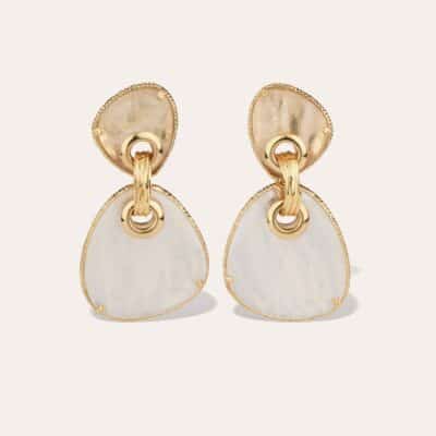 Boucles d'oreilles Silia grand modèle dorées - Crystal