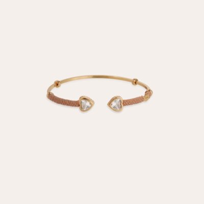 Bracelet jonc Duality Amore doré marron