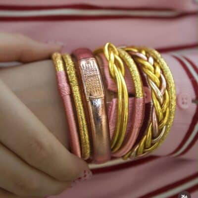 Bracelet Bouddhiste Yantra Pink Gold