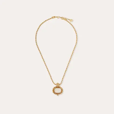 Collier Amarante doré - Nacre Blanche