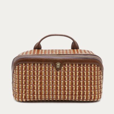 Trousse de Toilette Charlotte Cuir Tressé Fusealis