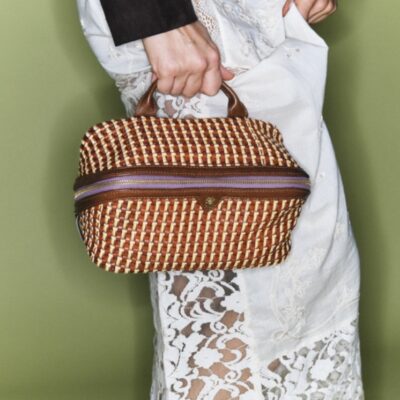 Trousse de Toilette Charlotte Cuir Tressé Fusealis