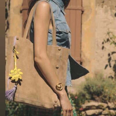 Cabas joseph Cuir Off White Lavande